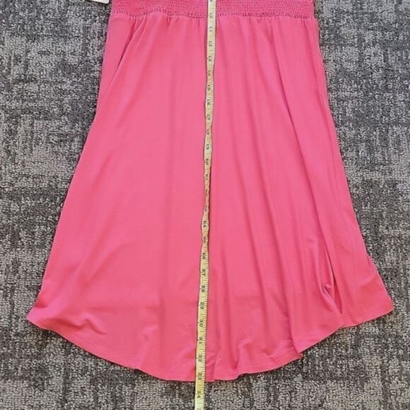 Gibson X Mother Chic Smocked Waist Casual Sleeveless Coral Dress -  Small - Picture 10 of 13